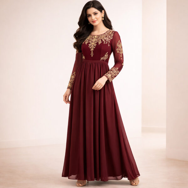 red long dress bodycon Gold Chain Cutout Maxi loop_sundance The bodycon style hugs Jean Paul Gaultier Brown Color:Peach (Photo)